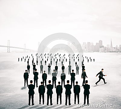 Different direction concept people Stock Photo