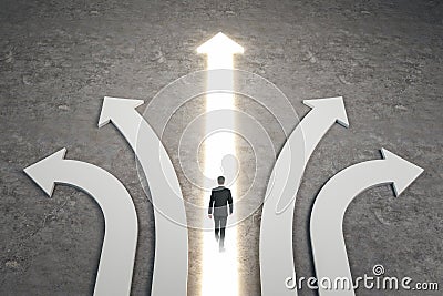 Different direction and success concept Stock Photo