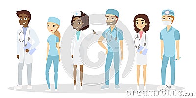Different doctors set. Vector Illustration