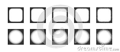 Different Dotted Square Frames Vector Abstract Shapes Set Isolated On White Vector Illustration
