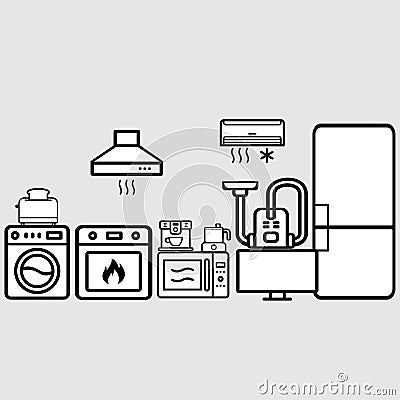Different home appliances Stock Photo