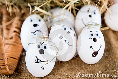 Different emotion faces eggs Stock Photo