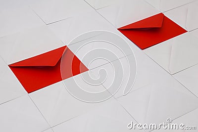 Different envelopes on the table Stock Photo