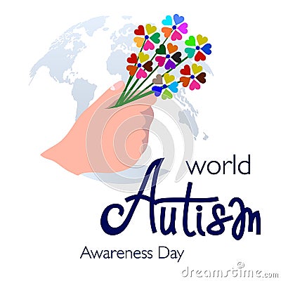 Different but Equal. Banner for World Autism Awareness Day Vector Illustration