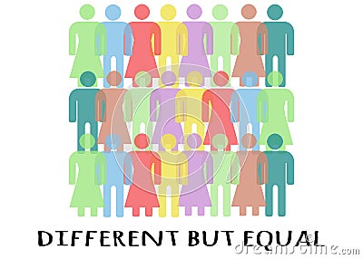 Different but equal 4 Stock Photo