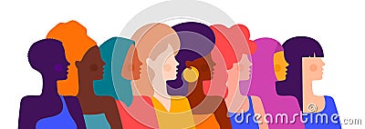 Different ethnicity beauty women Vector Illustration