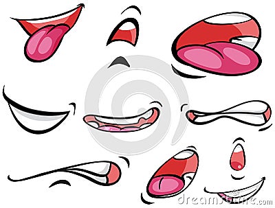 Different expressions on mounth Vector Illustration