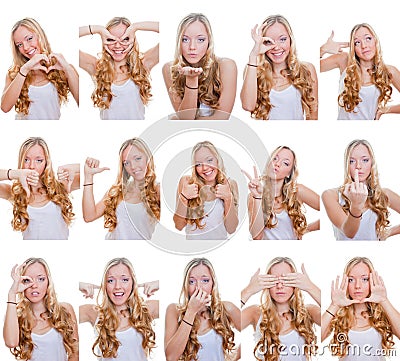 Different facial expressions Stock Photo