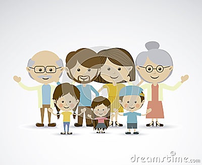 Different families Vector Illustration