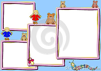 Different frames with toys Stock Photo