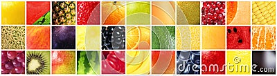 Different fruits with different textures, patterns and colors Stock Photo