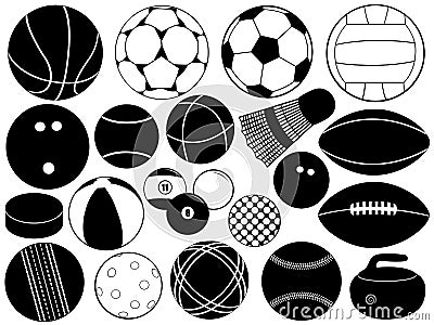 Different Game Balls Vector Illustration