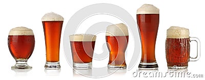 Different glasses of cold beer Stock Photo