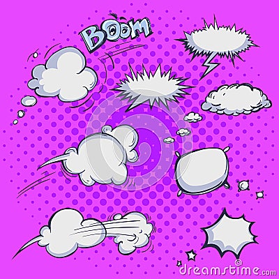 Different hand drawn bubbles for comics vector illustration grey Vector Illustration