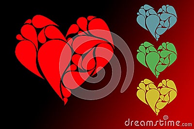 Different heart patterned abstraction Stock Photo