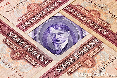 Different Hungarian banknotes Stock Photo