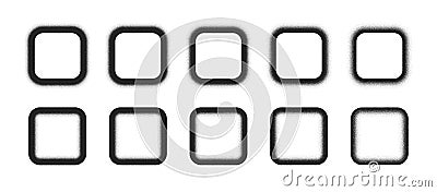 Different Intensity Density Black Noise Gradient Vector Grain Texture Squares Vector Illustration