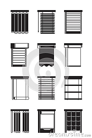 Different interior blinds Vector Illustration