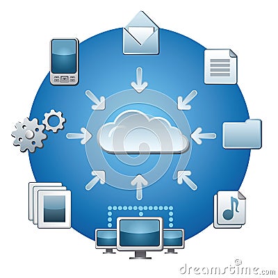 Cloud service network Stock Photo