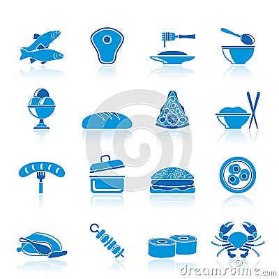 Different kind of food icons Vector Illustration