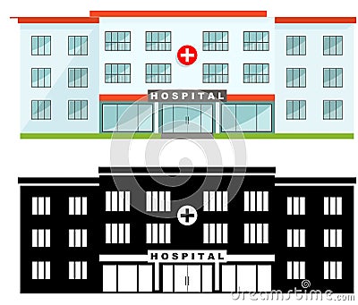 Different kind hospital building Vector Illustration