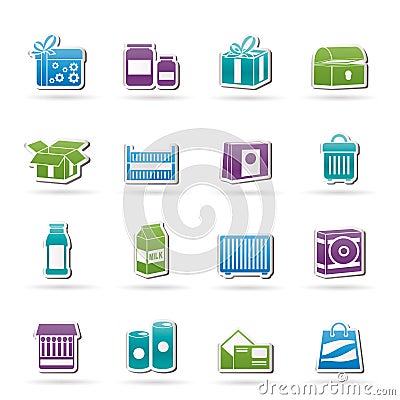 Different kind of package icons Vector Illustration