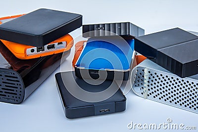 External computer storage hard drives Stock Photo