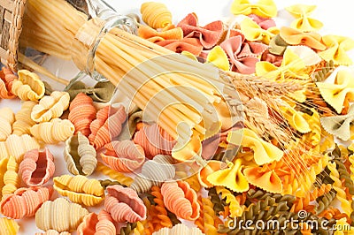 Different kinds of pasta Stock Photo