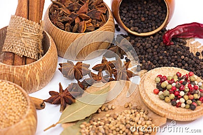 Different kinds of spices Stock Photo