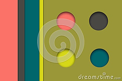 Different lists and four buttons, multicolored, paper cut effect Stock Photo