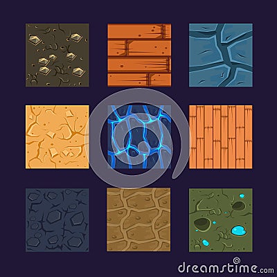 Different Materials and Textures for the Game Stock Photo