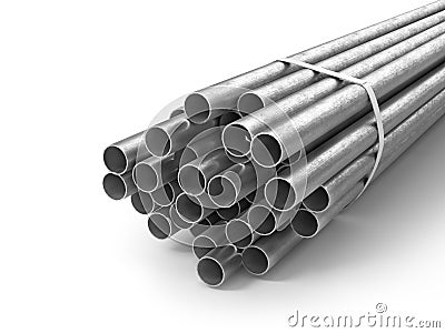 Different metal products. Profiles and tubes Cartoon Illustration