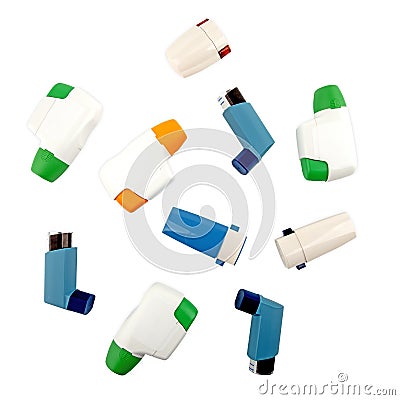 Different Metered Dose Inhaler Stock Photo