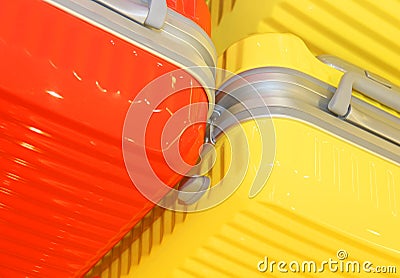 Different modern suitcases in the shop Stock Photo