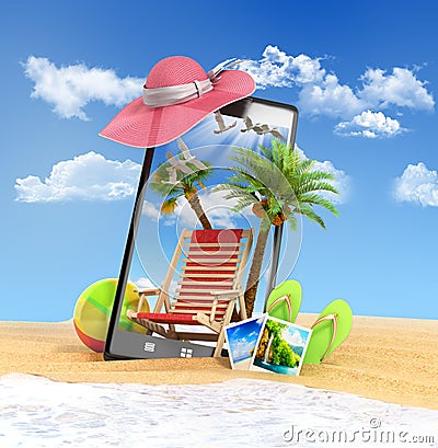 Different objects on a summer Stock Photo