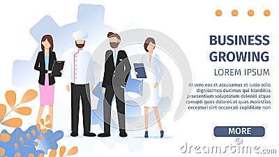 Different Occupation People Job Fair Flat Banner Stock Photo