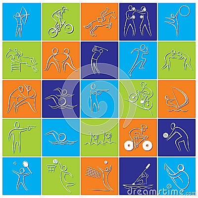 Different Olympics game icon or symbol design Vector Illustration