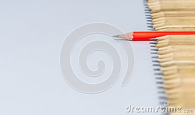 Different pencil standout show leadership concept. Stock Photo