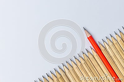 Different pencil standout show leadership concept. Stock Photo