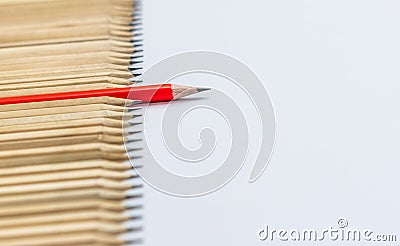 Different pencil standout show leadership concept Stock Photo