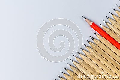 Different pencil standout show leadership concept Stock Photo