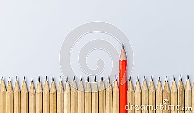 Different pencil standout show leadership concept Stock Photo