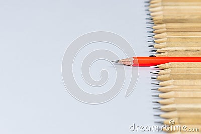 Different pencil standout show leadership concept. Stock Photo