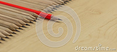 Different pencil standout show leadership concept. Stock Photo