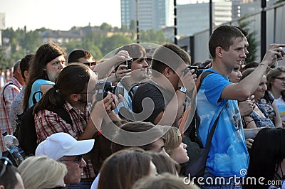 Different people, people with cameras Editorial Stock Photo