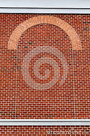 Ornate brick design at site of prior window Fredericksburg Virginia USA. Stock Photo