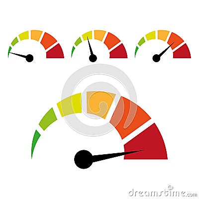 Different quality or level barometer. Vector illustration. EPS 10. Vector Illustration