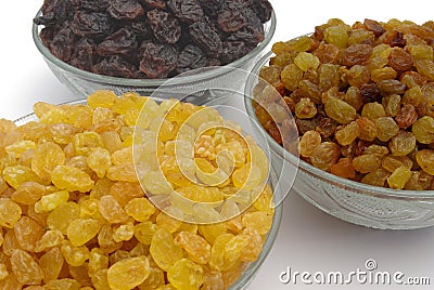 Different raisins Stock Photo