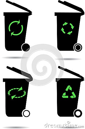 Recycle bin vector icon Vector Illustration