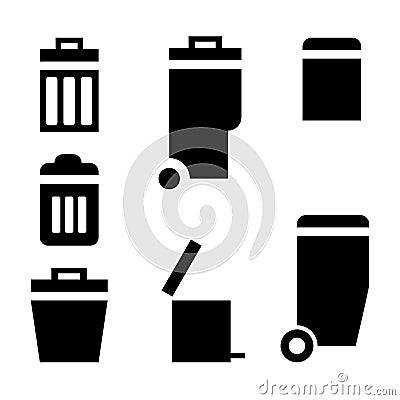 Different recycle waste bins set vector illustration Vector Illustration